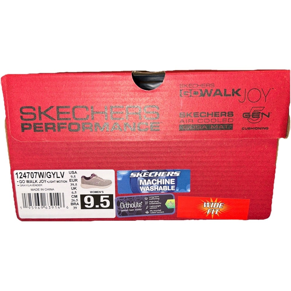 Skechers GO Walk Joy - Light Motion, Gray/Lavender, 9.5 Wide 124707W - Picture 10 of 10